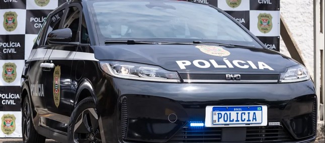 Carro elétrico da BYD de R$ 270 mil vai ser usado pela Polícia Civil de SP